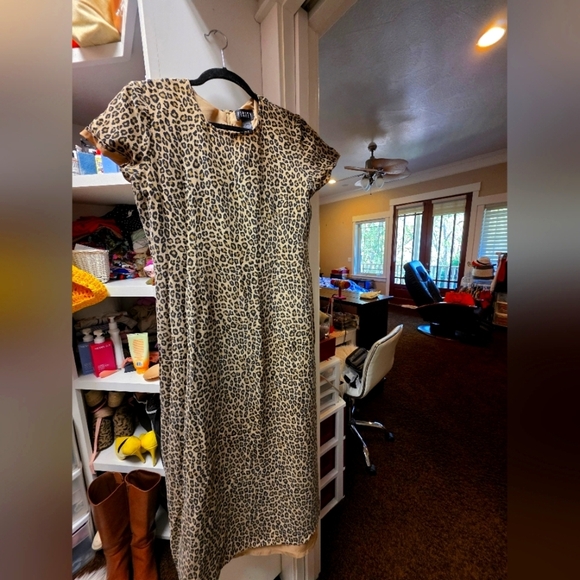 Leopard Print Women's Long Dress Till Calf - Picture 1 of 2
